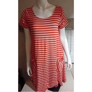 NWT Jodifl Red White Stripe Swing Dress Small Soft Stretch Everyday Casual
